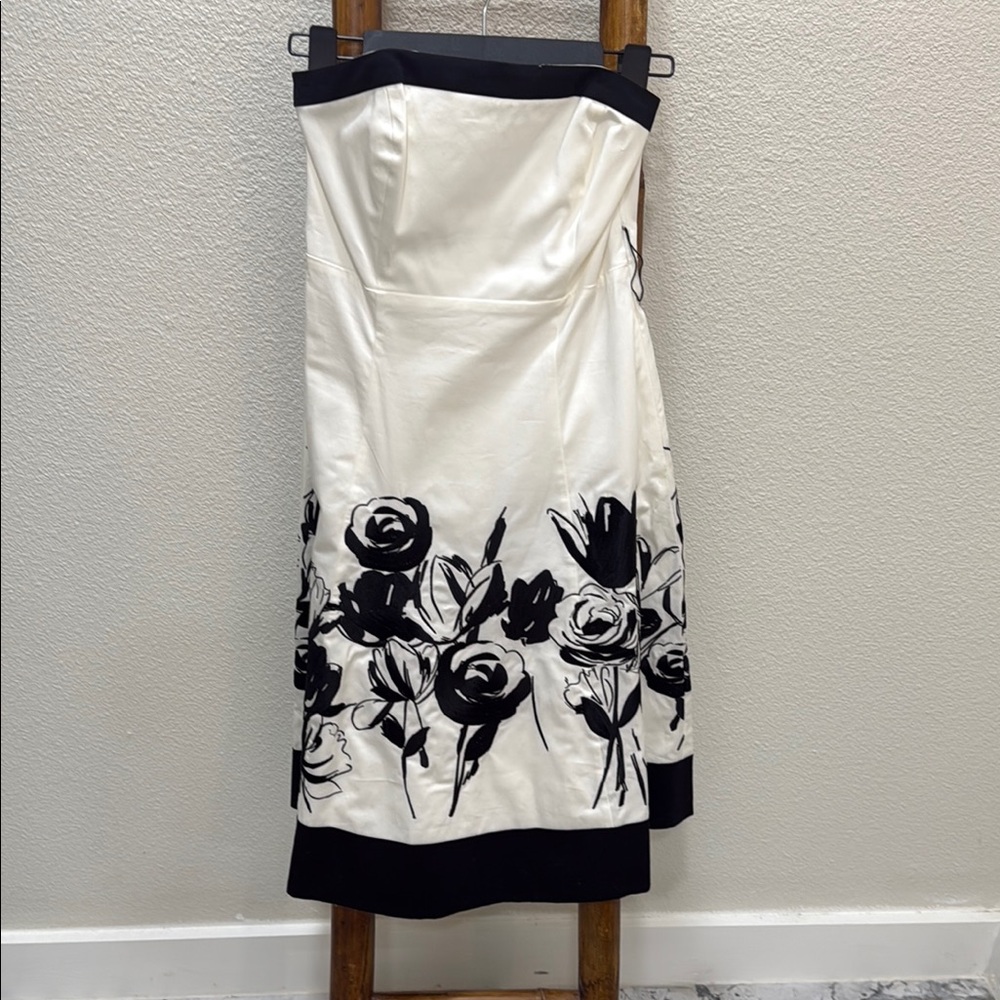 White House Black Market White Strapless Sheath Dress